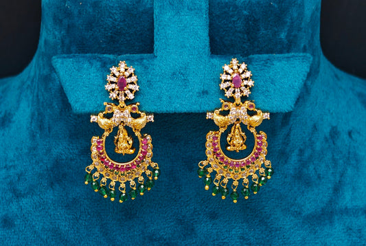 chandbaali earrings with Laxmi design