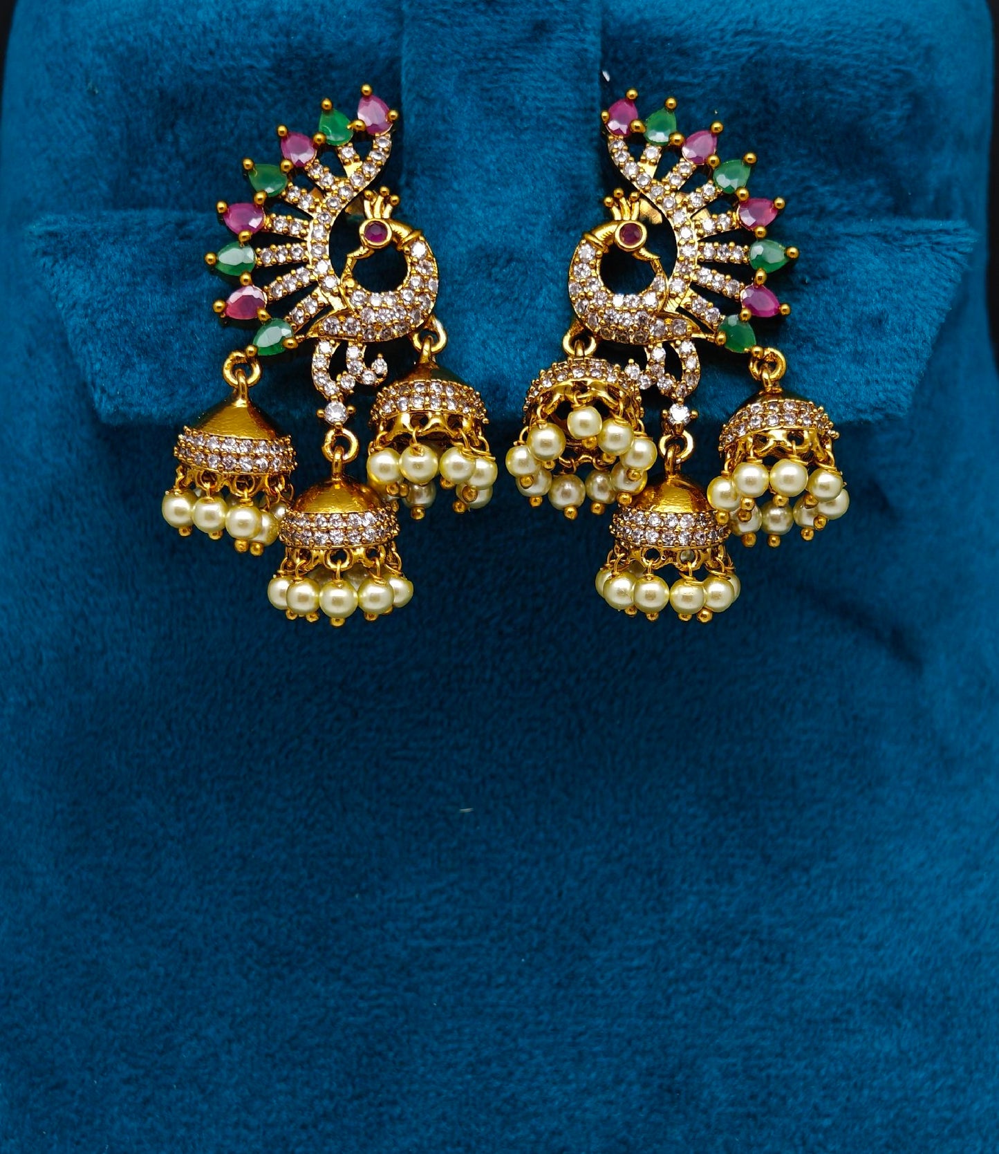 jhumka with peacock design