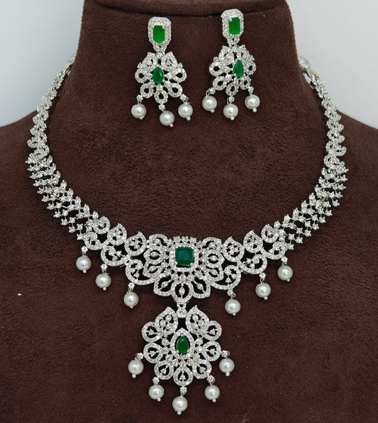 short necklace choker style necklace with AD stones
