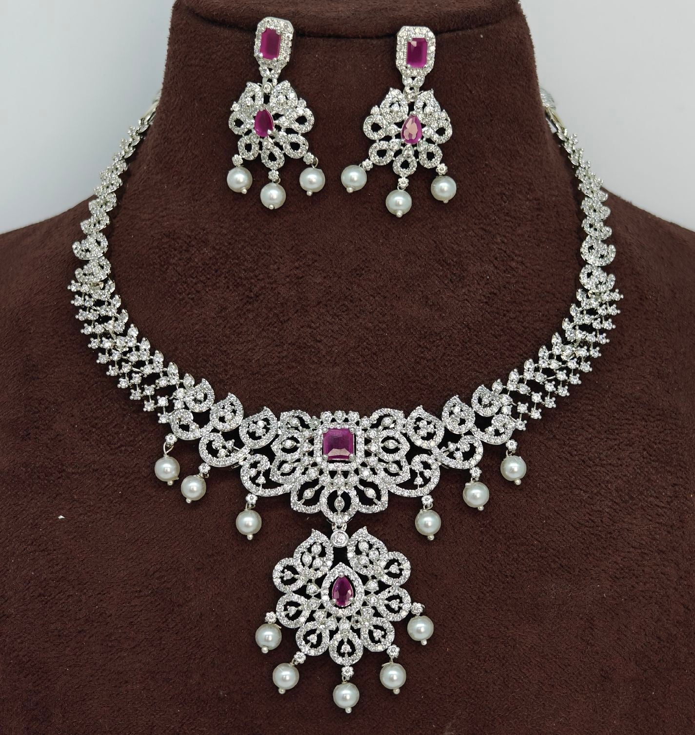 short necklace choker style necklace with AD stones