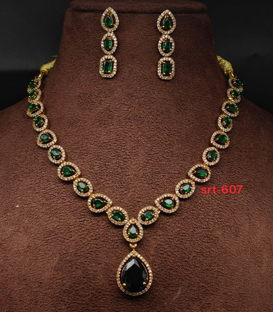 AD stone short Necklace