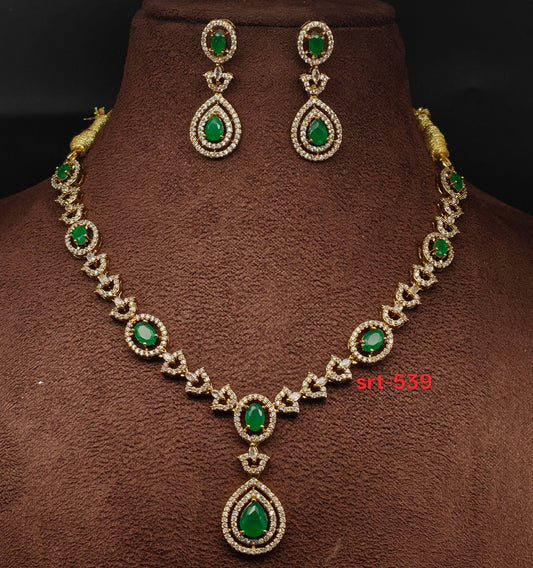 AD stone design necklace