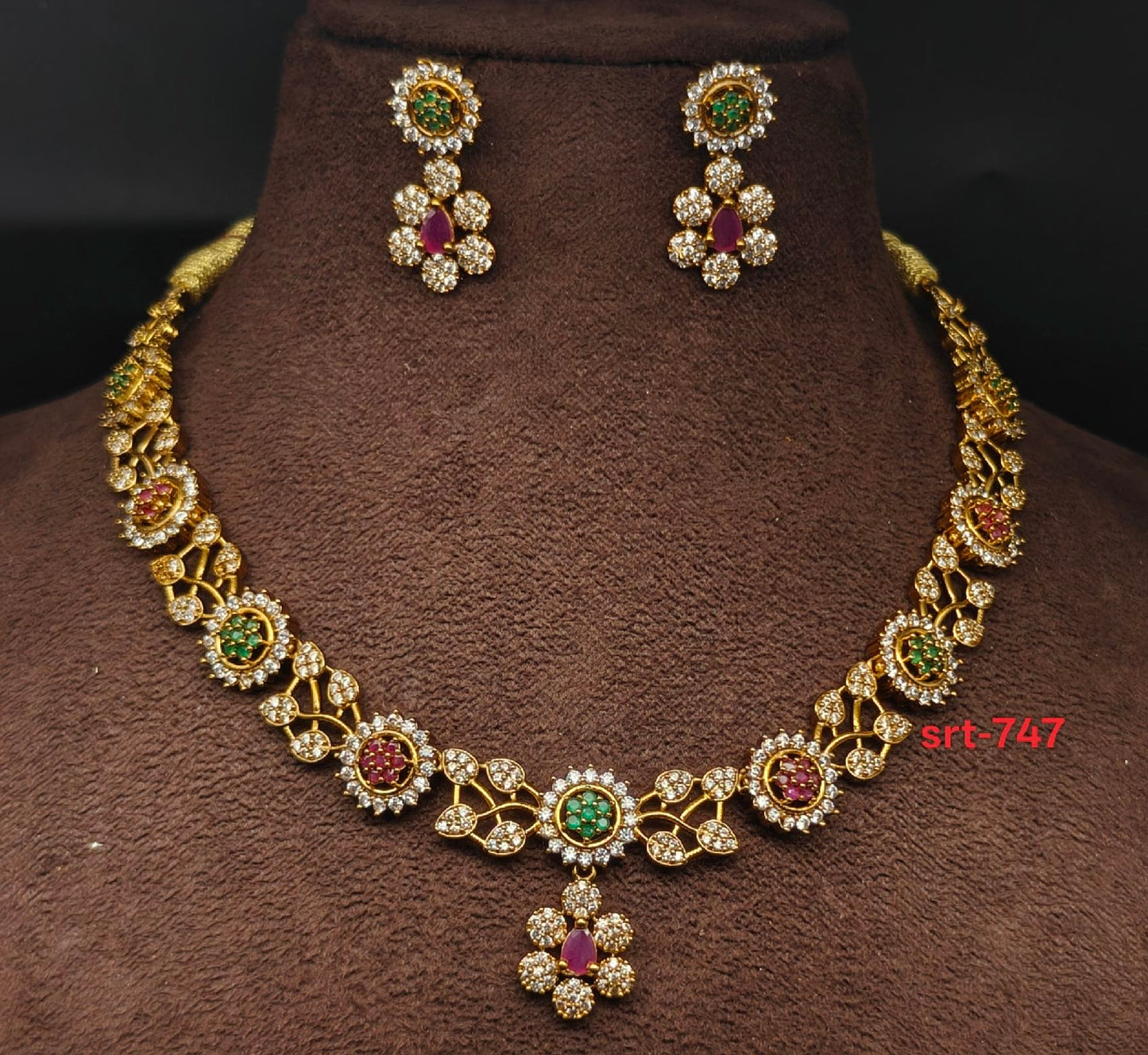 short Necklace flower design srt-747