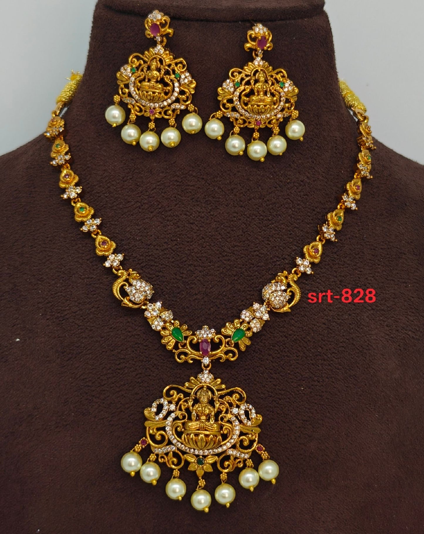Short Necklace laxmi design necklace SKU : srt-828